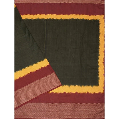 Generic Women's Cotton Silk Solid Saree With Unstitched Blouse 5.5Mtr (Multicolor)