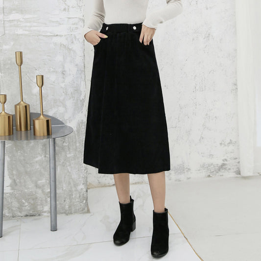Women's Mid-length High Waist Loose A-line Skirt