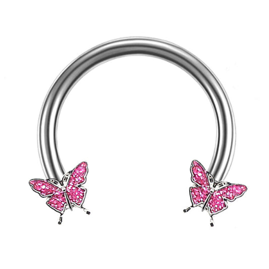 Fashion Personality Butterfly Horseshoe Ring Earrings