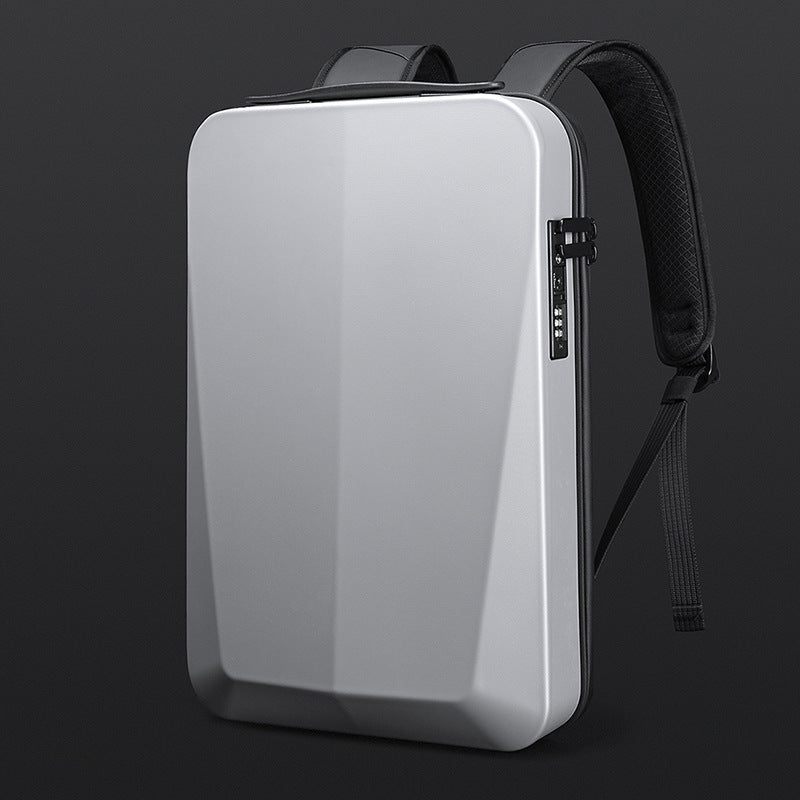 New Male Business Plastic Hard Shell Computer Backpack Waterproof