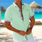 Men's Beach Striped 3d Sleeve Casual Loose Shirt