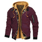 Autumn And Winter Thick Plus Size Men's Solid Color Hooded Jacket