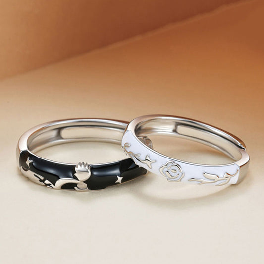 Prince And Rose Couple Ring Fashion Simple Cartoon Ring