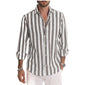 Striped Long-sleeved Casual Men's Shirt