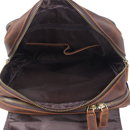 Men's Original Top Layer Cowhide Travel Leather Backpack